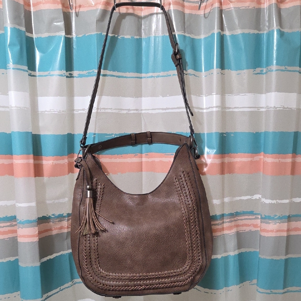 Simply Noelle Braided Tassel Hobo Bag in Chocolate